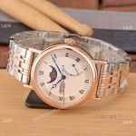 Breguet Classique Moon phase Replica Watch 2-Tone Rose Gold White Dial